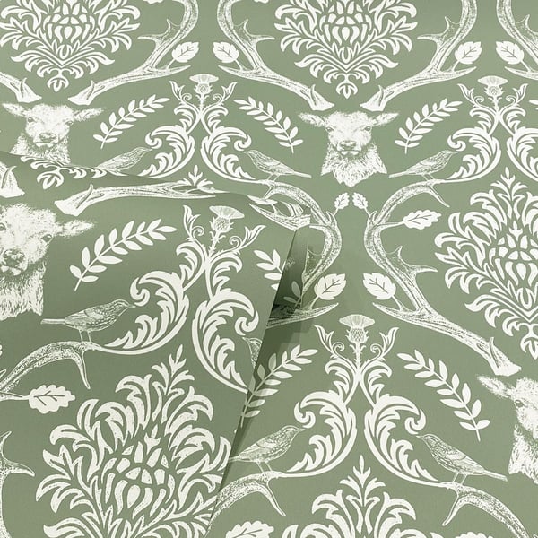 Arthouse Stag Damask Wallpaper