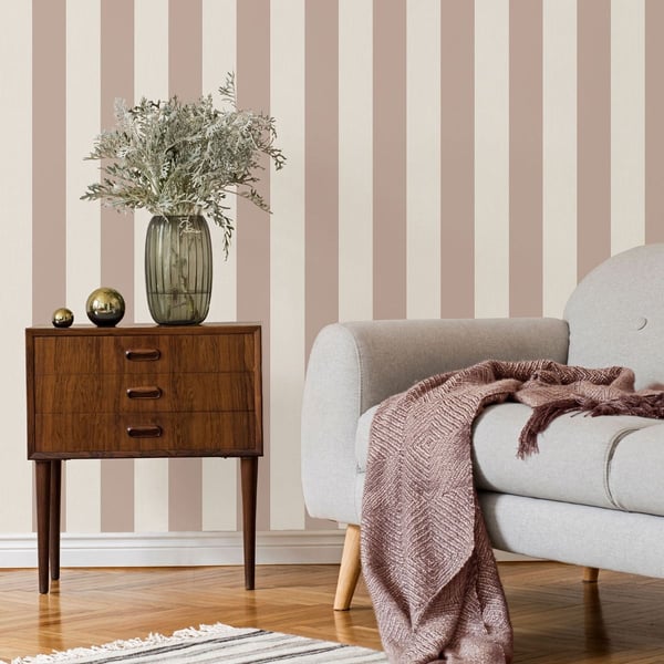 Fine Decor Juliette Stripe Vinyl Textured Wallpaper