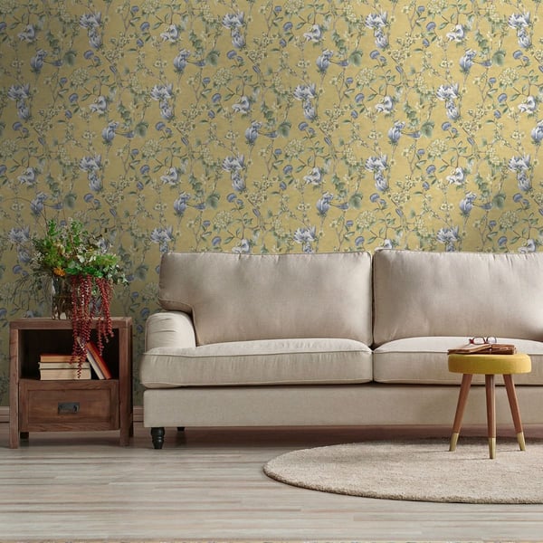 Holden Décor Rural Paradise Floral Bird Trail Wallpaper