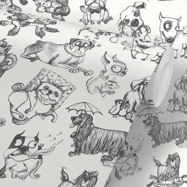 Muriva Pooches Mono Tapet