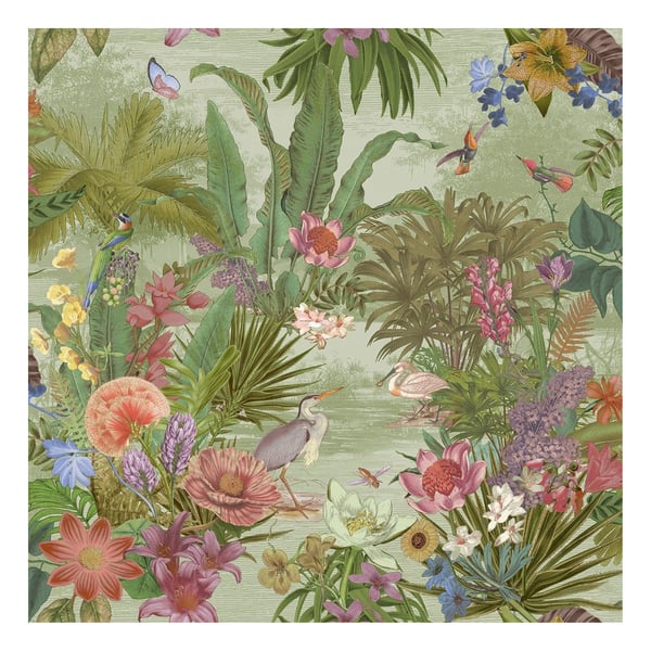 Grandeco Paul Moneypenny Floral Hall Vinyl Textured Wallpaper