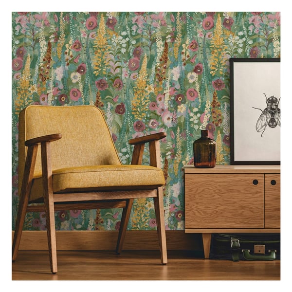 Grandeco Delphinium Vinyl Textured Wallpaper