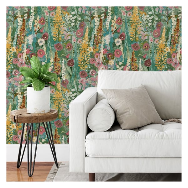Grandeco Delphinium Vinyl Textured Wallpaper