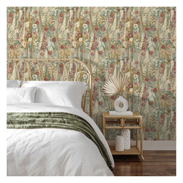 Grandeco Delphinium Vinyl Textured Wallpaper