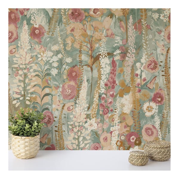 Grandeco Delphinium Vinyl Textured Wallpaper