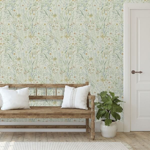 Grandeco Floral Vinyl Textured Wallpaper