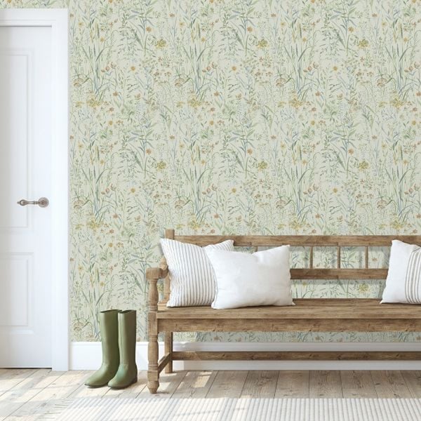 Grandeco Floral Vinyl Textured Wallpaper