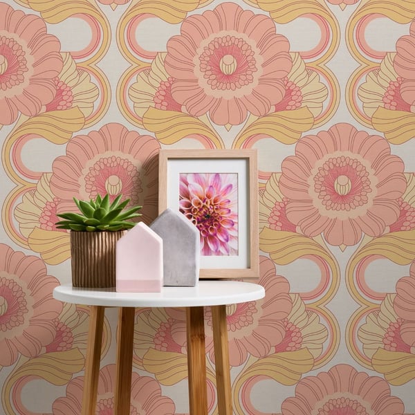 AS Creation Retro Floral Motif Textured Wallpaper