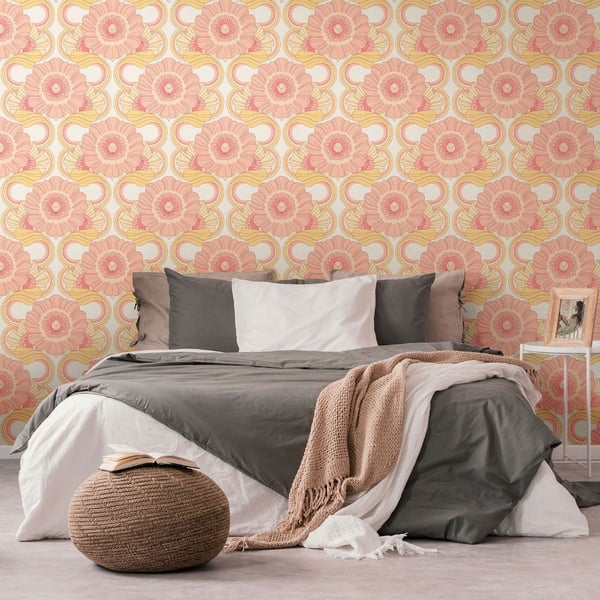 AS Creation Retro Floral Motif Textured Wallpaper
