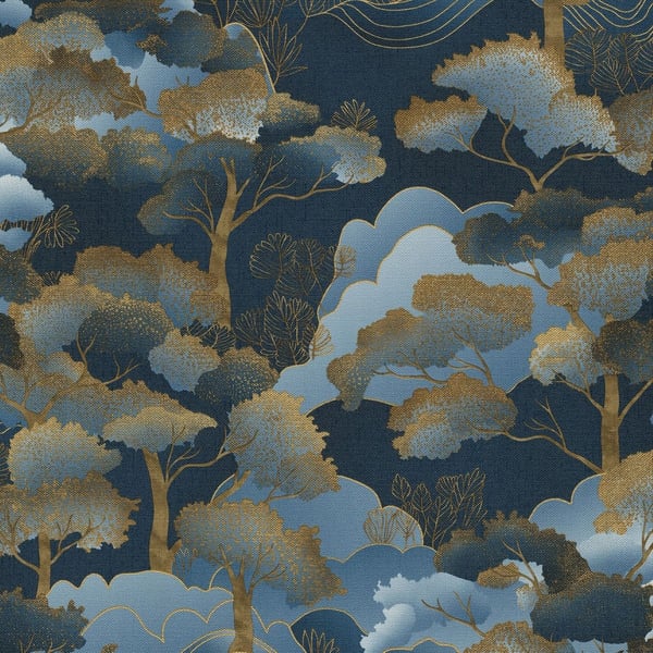 Elle Decoration Golden Grove Vinyl Textured Wallpaper