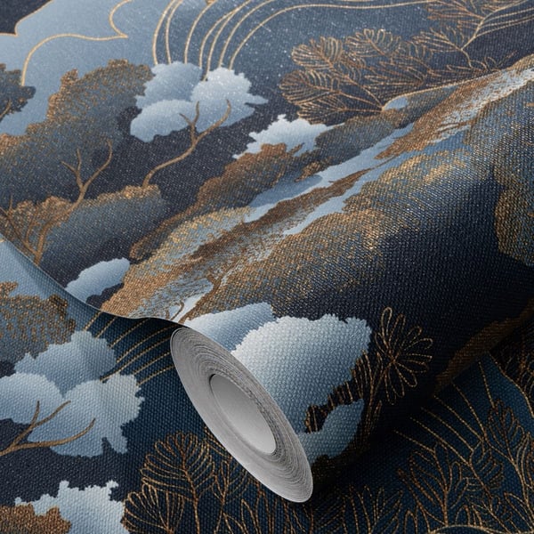 Elle Decoration Golden Grove Vinyl Textured Wallpaper