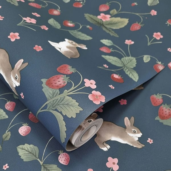 Holden Décor Bunnies & Berries Textured Wallpaper