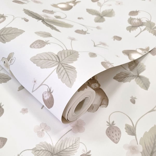 Holden Décor Bunnies & Berries Textured Wallpaper