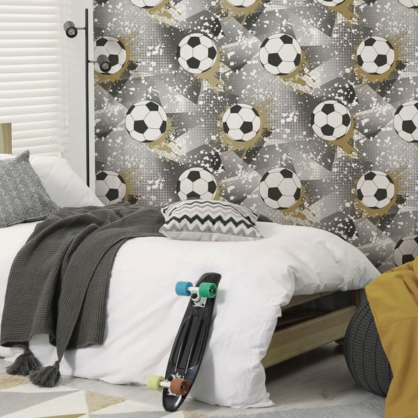Holden Décor Frenzy Football Textured Wallpaper