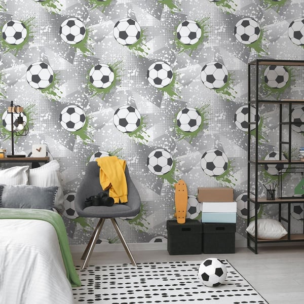 Holden Décor Frenzy Football Textured Wallpaper