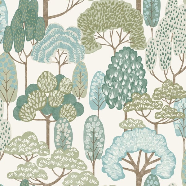 Grandeco Happy Trees Textured Wallpaper