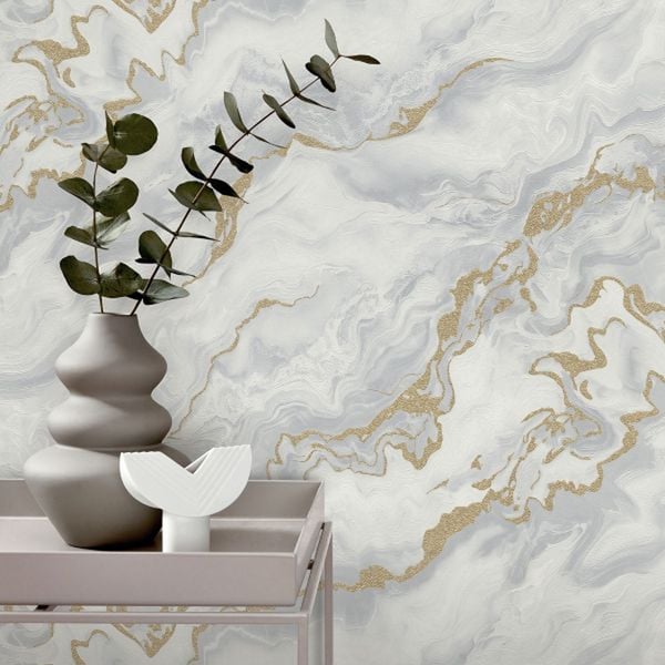 Elle Decoration Marble Vinyl Textured Wallpaper