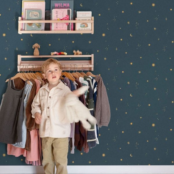 Grandeco Dudley Night Sky Vinyl Textured Wallpaper