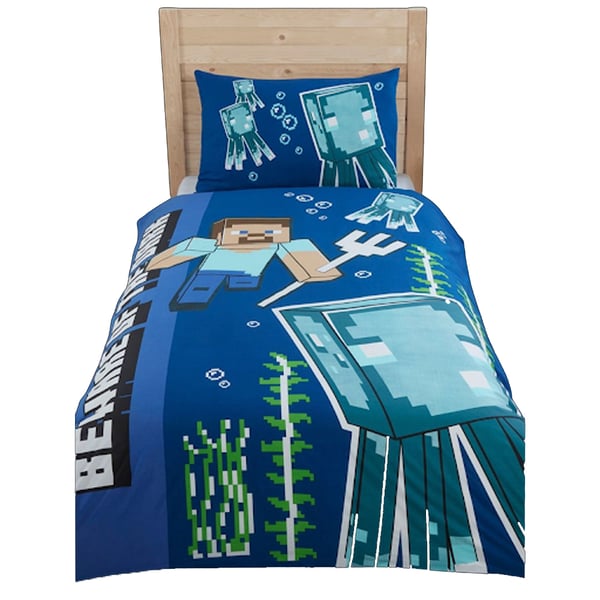 Minecraft Beware Of The Dark Single Duvet Cover Set