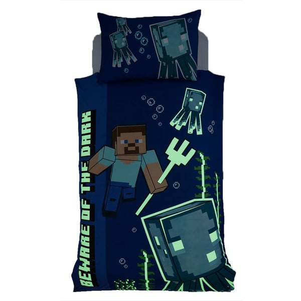 Minecraft Beware Of The Dark Single Duvet Cover Set