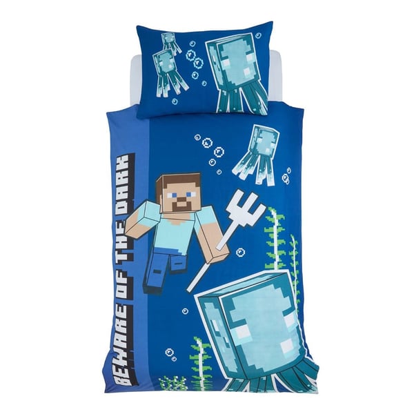 Minecraft Beware Of The Dark Single Duvet Cover Set