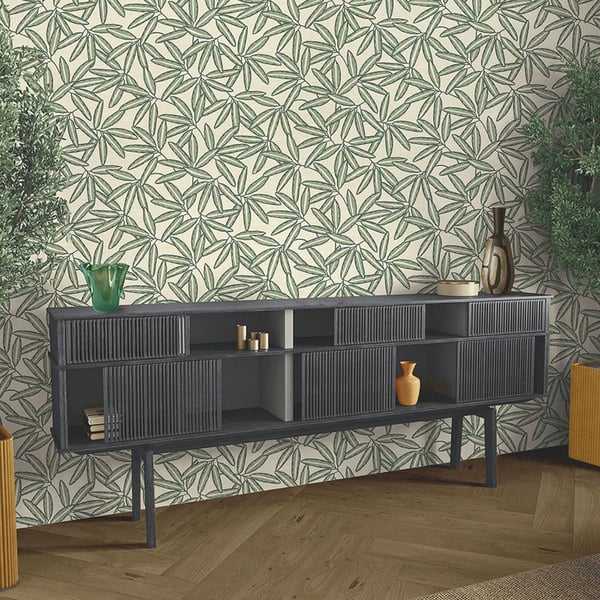 Belgravia Leaf Textured Vinyl Wallpaper