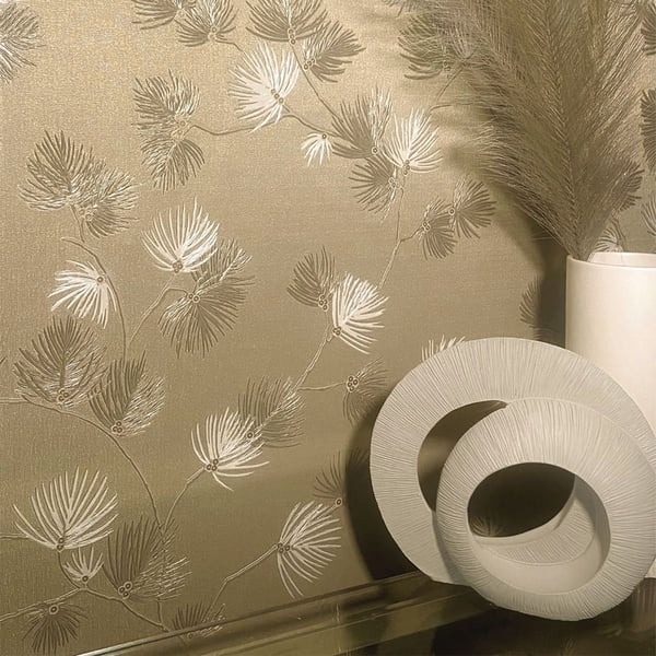 Belgravia Valentino Pine Textured Vinyl Wallpaper