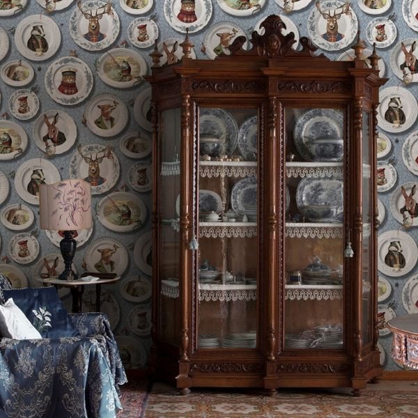 Holden Décor Vintage Tea Party Animals -tapetti