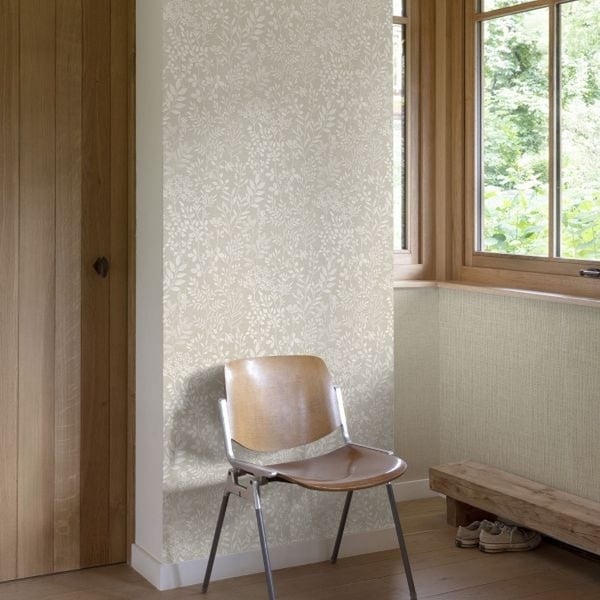 Grandeco Karuna Embroidered Stitched Vinyl Textured Wallpaper