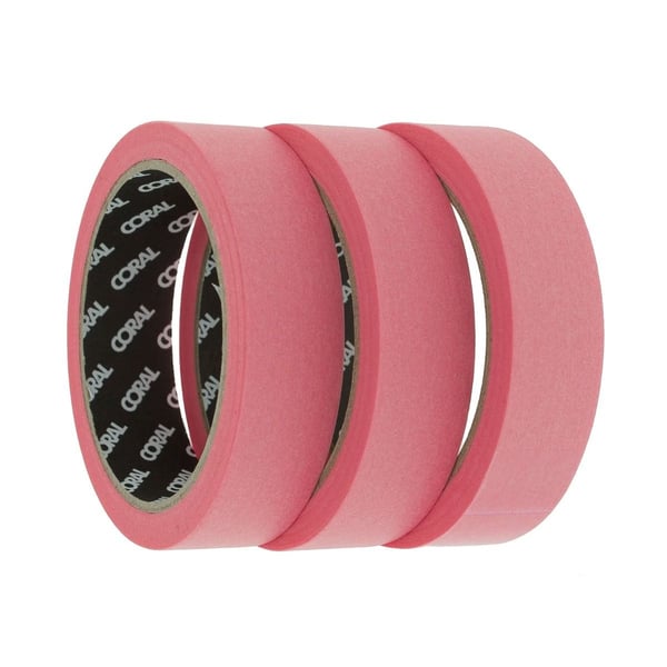 Coral Precision Masking Tape (Pack of 3)