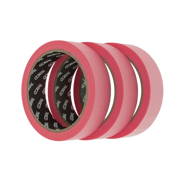 Coral Precision Masking Tape (Pack of 3)