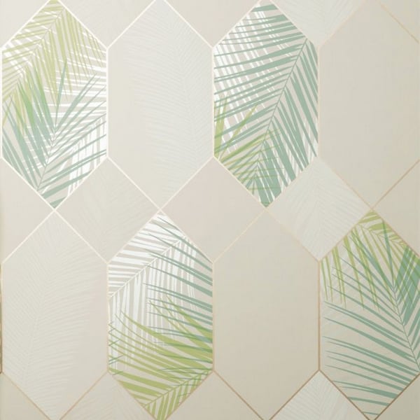 Fine Decor Miami Geometric Leaf Wallpaper Fine Decor Miami Geometric Leaf Wallpaper