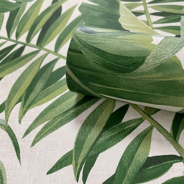 Fine Decor A-Street Palm Leaf Wallpaper
