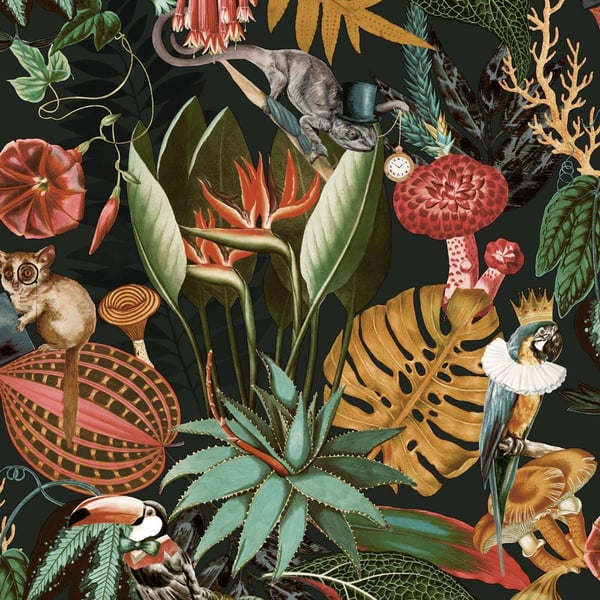 Holden Décor Wonderland Tropical Wallpaper Holden Décor Wonderland Tropical Wallpaper