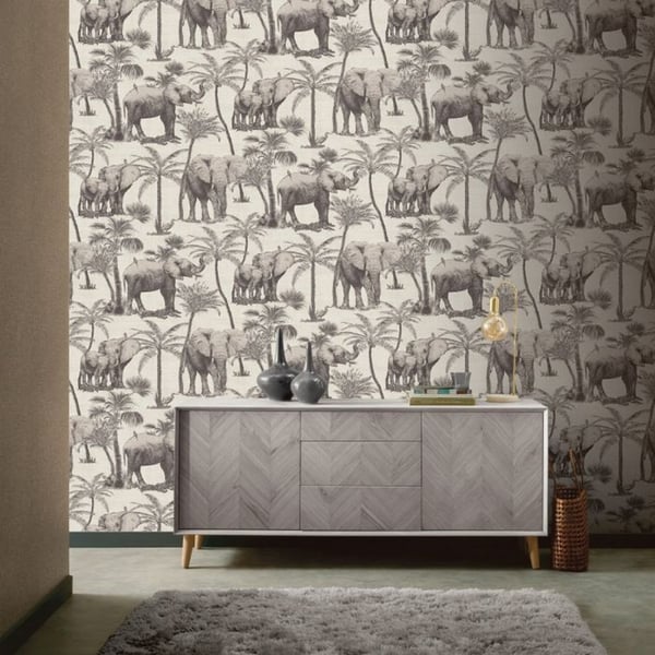 Arthouse Safari Elephant Wallpaper
