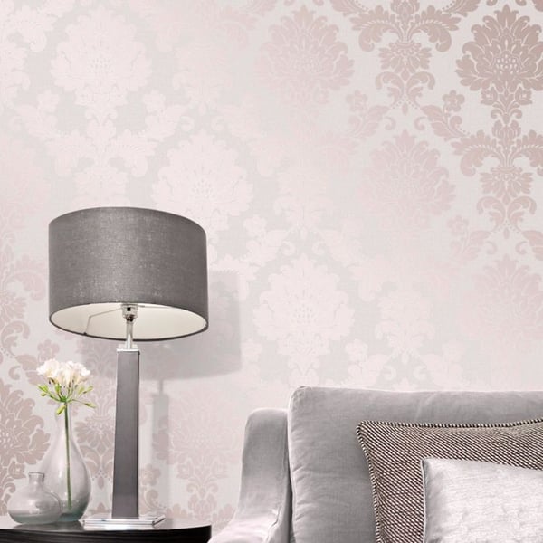 Fine Decor Quartz Damask Texturerad Tapet