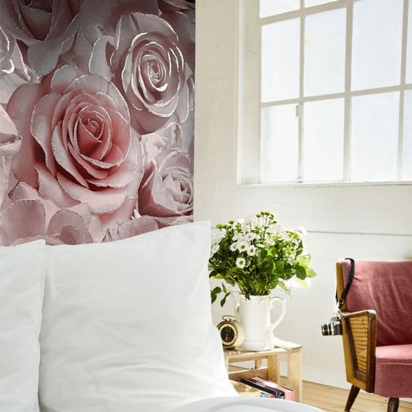 Muriva Madison Rose Glitter Wallpaper