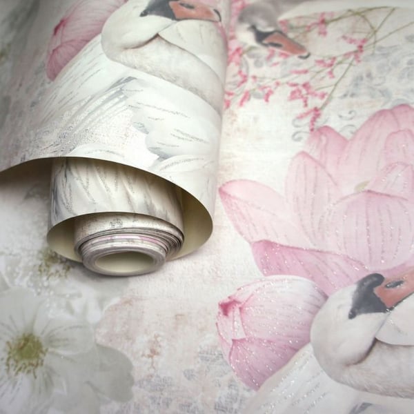 Holden Décor Swan Glitter Wallpaper
