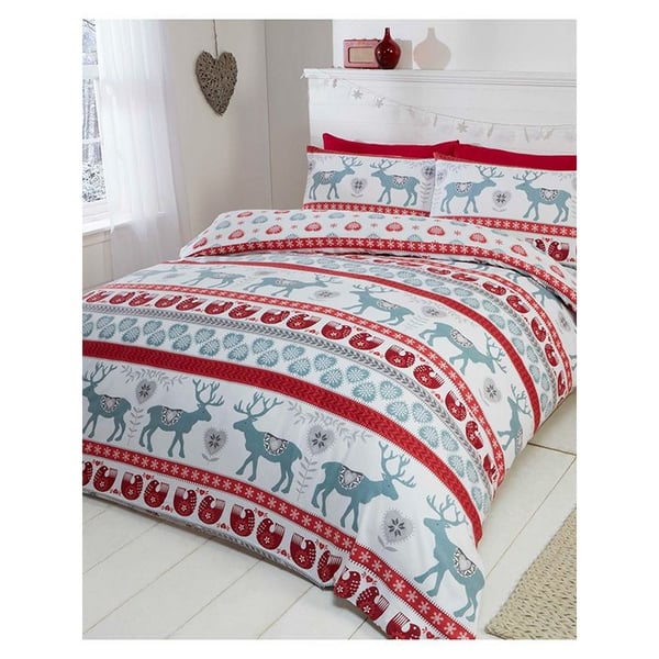Rapport Scandi Brushed Cotton Christmas Duvet Cover Set