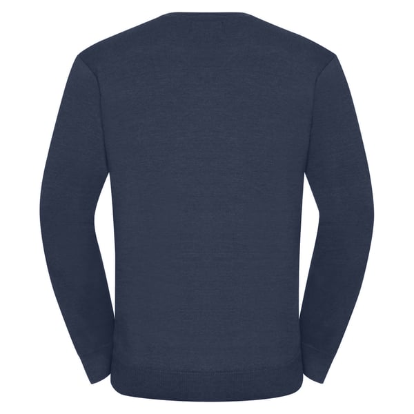 Russell Collection Mens V-Neck Knitted Pullover Sweatshirt