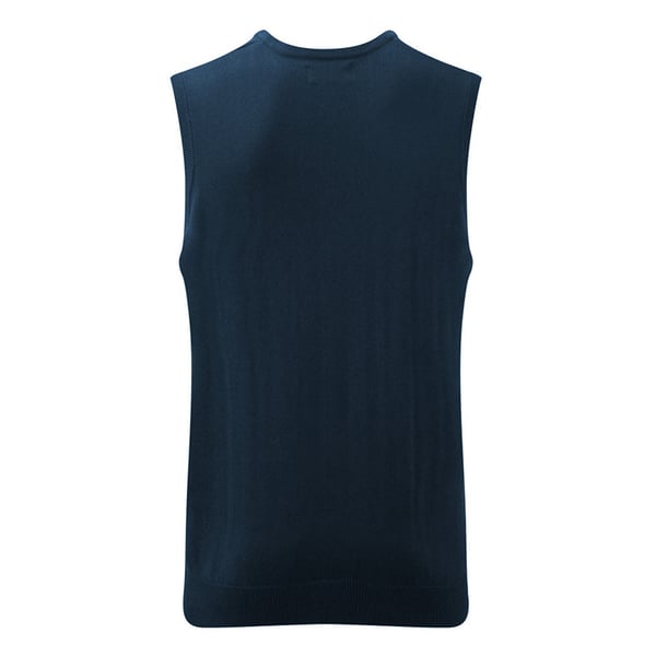 Russell Collection Mens V-Neck Sleevless Knitted Pullover Top / Jumper