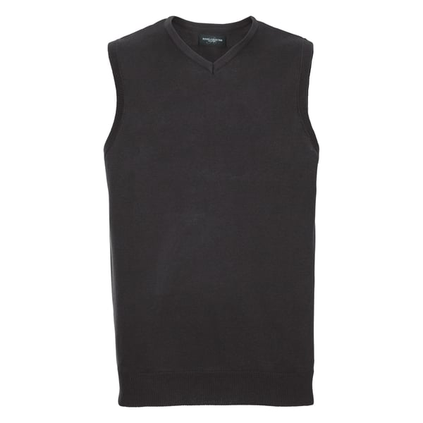 Russell Collection Mens V-Neck Sleevless Knitted Pullover Top / Jumper Russell Collection Mens V-Neck Sleevless Knitted Pullover Top / Jumper