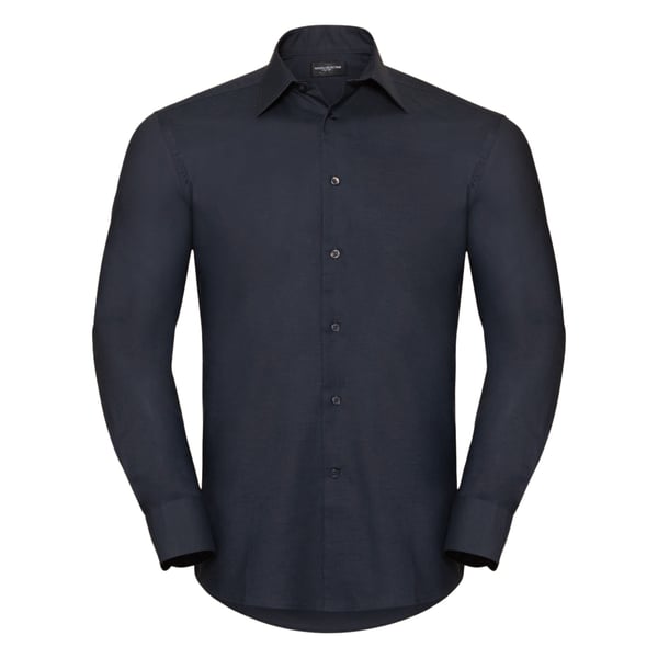 Russell Collection Mens Long Sleeve Easy Care Tailored Oxford Shirt