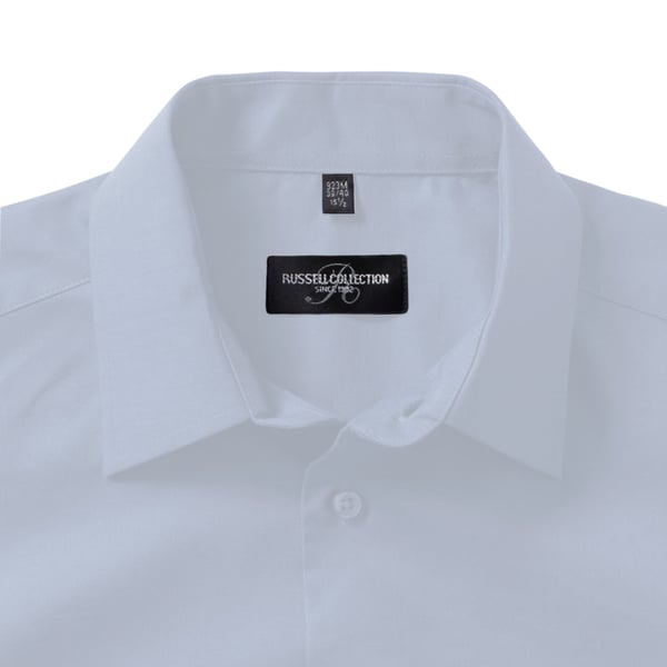 Russell Collection Mens Short Sleeve Easy Care Tailored Oxford Shirt