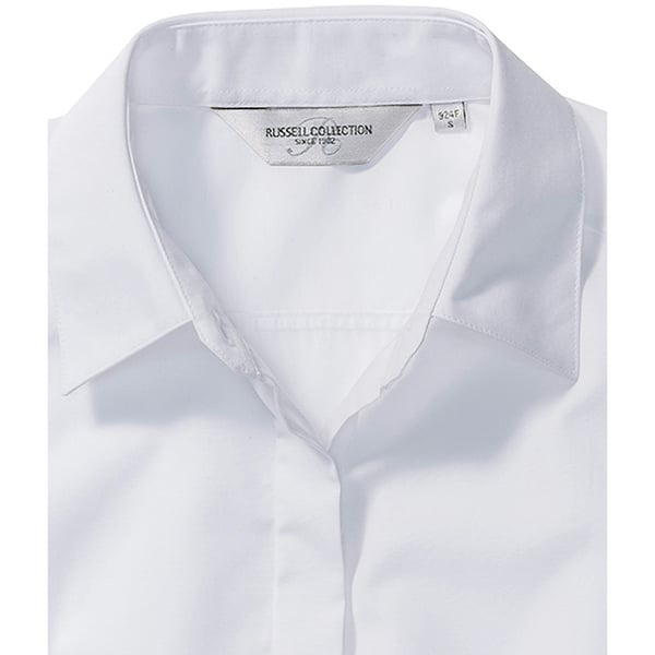 Russell Collection Ladies/Womens Long Sleeve Poly-Cotton Easy Care Fitted Poplin Shirt
