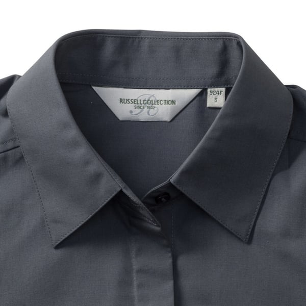 Russell Collection Ladies/Womens Long Sleeve Poly-Cotton Easy Care Fitted Poplin Shirt