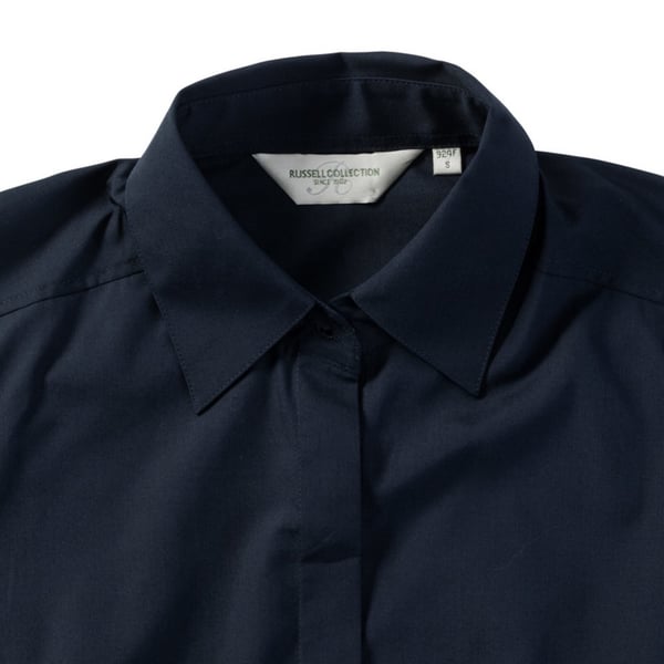 Russell Collection Ladies/Womens Long Sleeve Poly-Cotton Easy Care Fitted Poplin Shirt