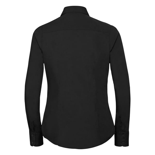 Russell Collection Ladies/Womens Long Sleeve Poly-Cotton Easy Care Fitted Poplin Shirt