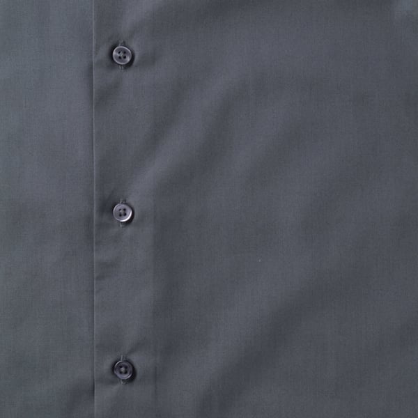 Russell Collection Mens Long Sleeve Poly-Cotton Easy Care Tailored Poplin Shirt