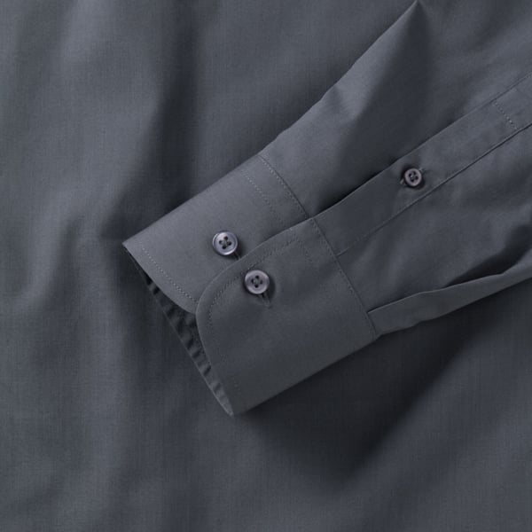 Russell Collection Mens Long Sleeve Poly-Cotton Easy Care Tailored Poplin Shirt
